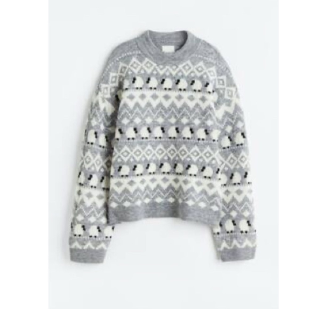 Gray Patterned Sweater size small